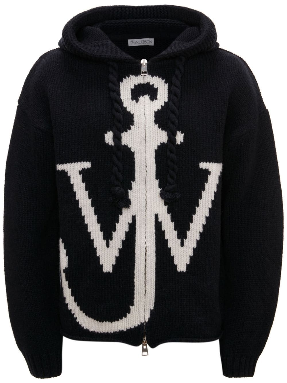 JW Anderson Sweat navy à capuche zippé - Lothaire