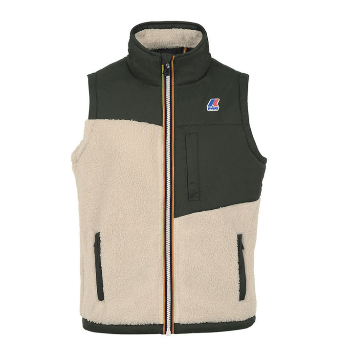 K-way Le vrai 3.0 Neige Orsetto dans manches Ecru Green Black - Lothaire