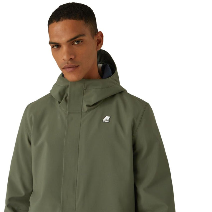 K-way Parka doublée Thomas Bonded Green Black - Lothaire boutiques