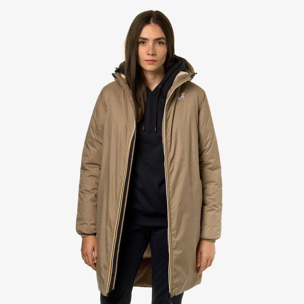 K-way Parka le vrai eiffel Orsetto Beige Taupe - Lothaire