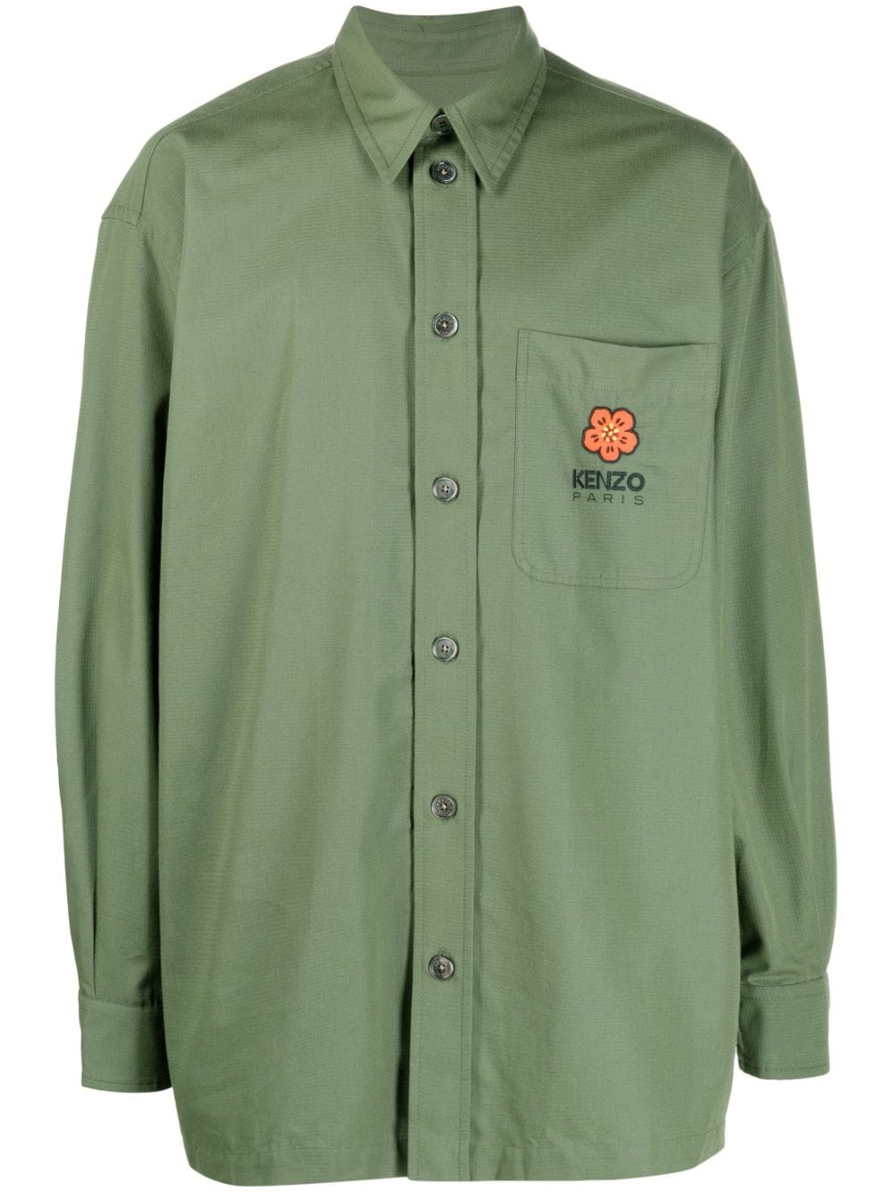 Kenzo Chemise kaki casuel 'Boke Flower' crest - Lothaire