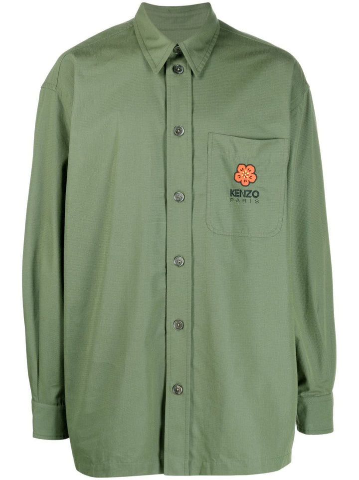 Kenzo Chemise kaki casuel 'Boke Flower' crest - Lothaire