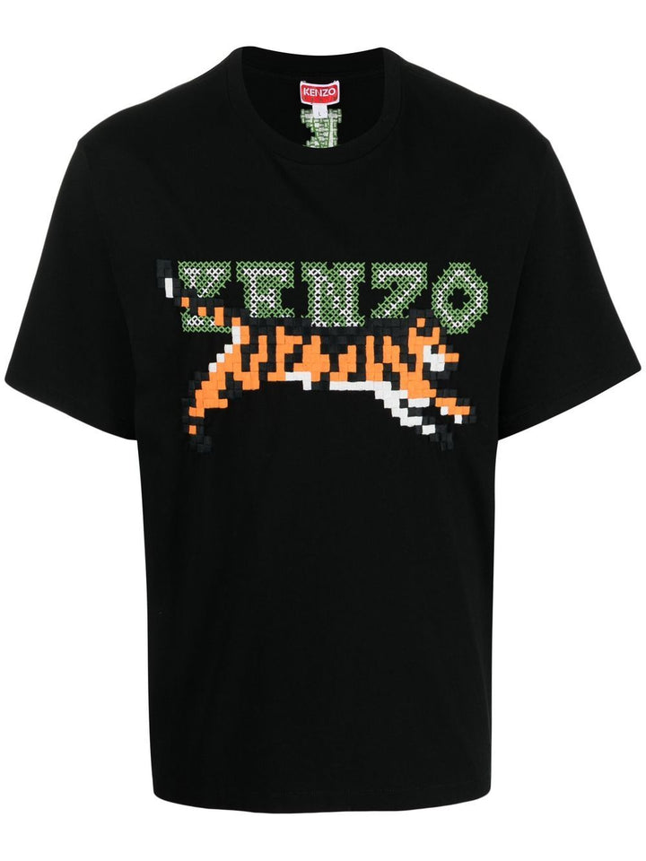 Kenzo T-shirt 'Kenzo Pixel' Black - Lothaire