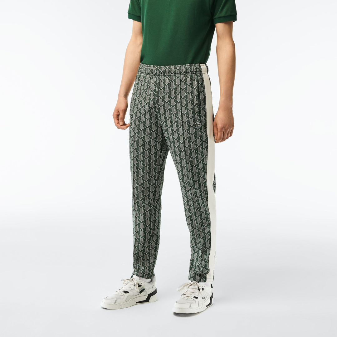 Lacoste Pantalon de survêtement vert imprimé monogramme - Lothaire