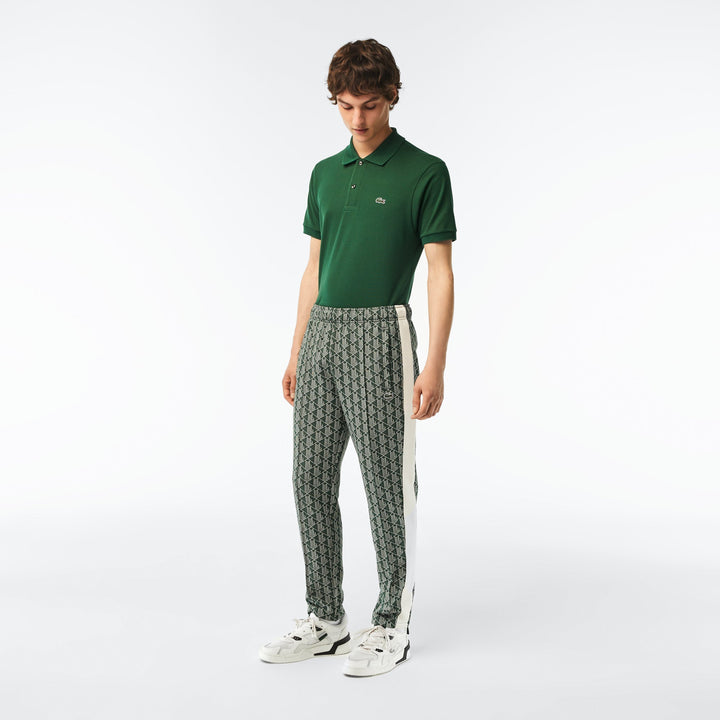 Lacoste Pantalon de survêtement vert imprimé monogramme - Lothaire