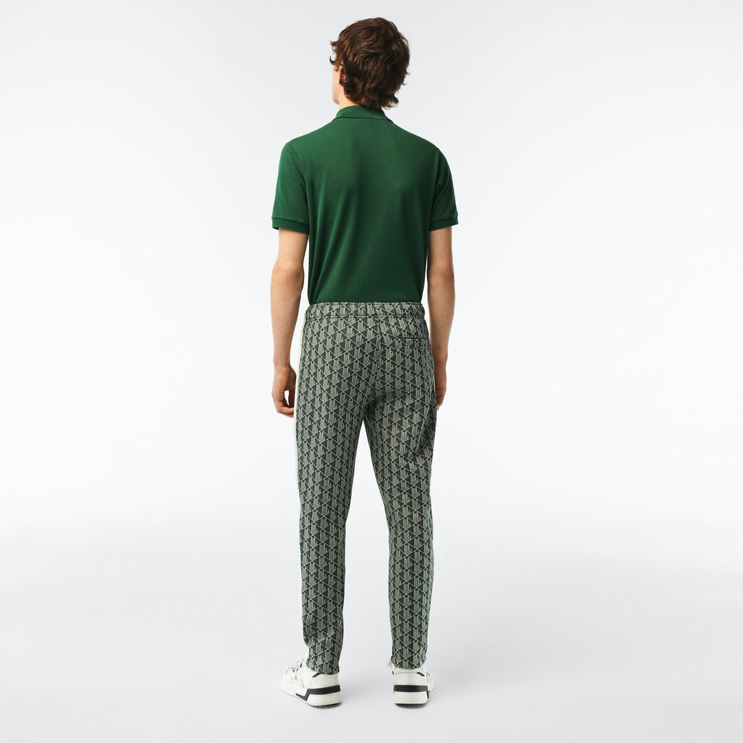 Lacoste Pantalon de survêtement vert imprimé monogramme - Lothaire