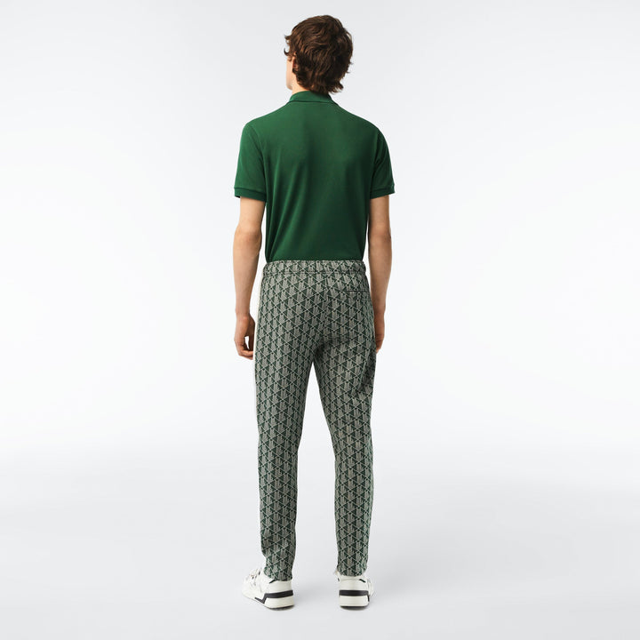 Lacoste Pantalon de survêtement vert imprimé monogramme - Lothaire
