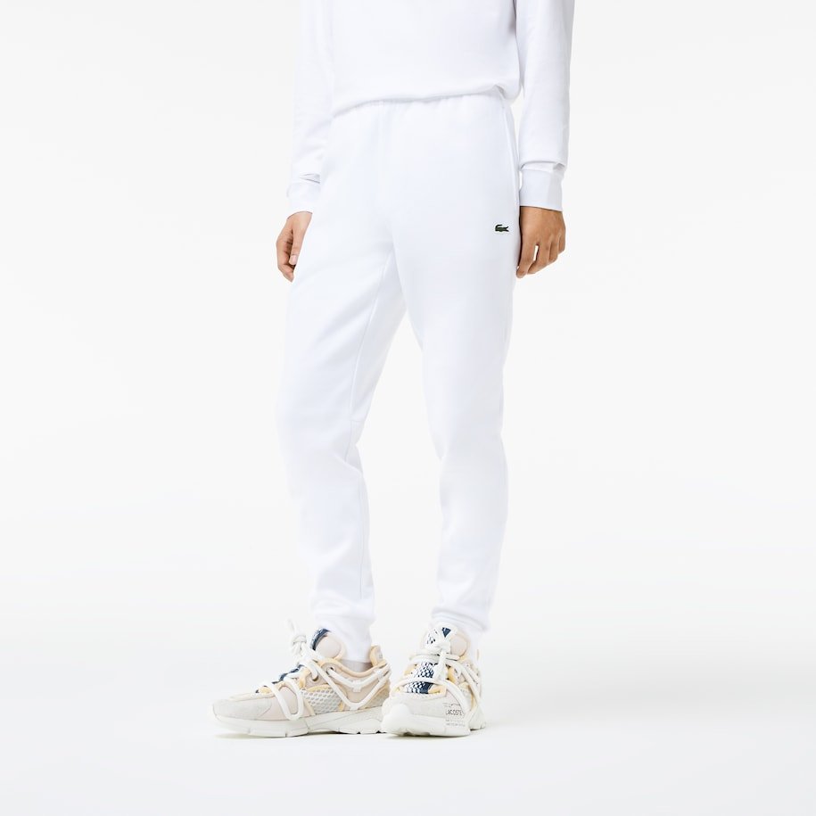 Lacoste Pantalon jogging blanc en molleton - Lothaire