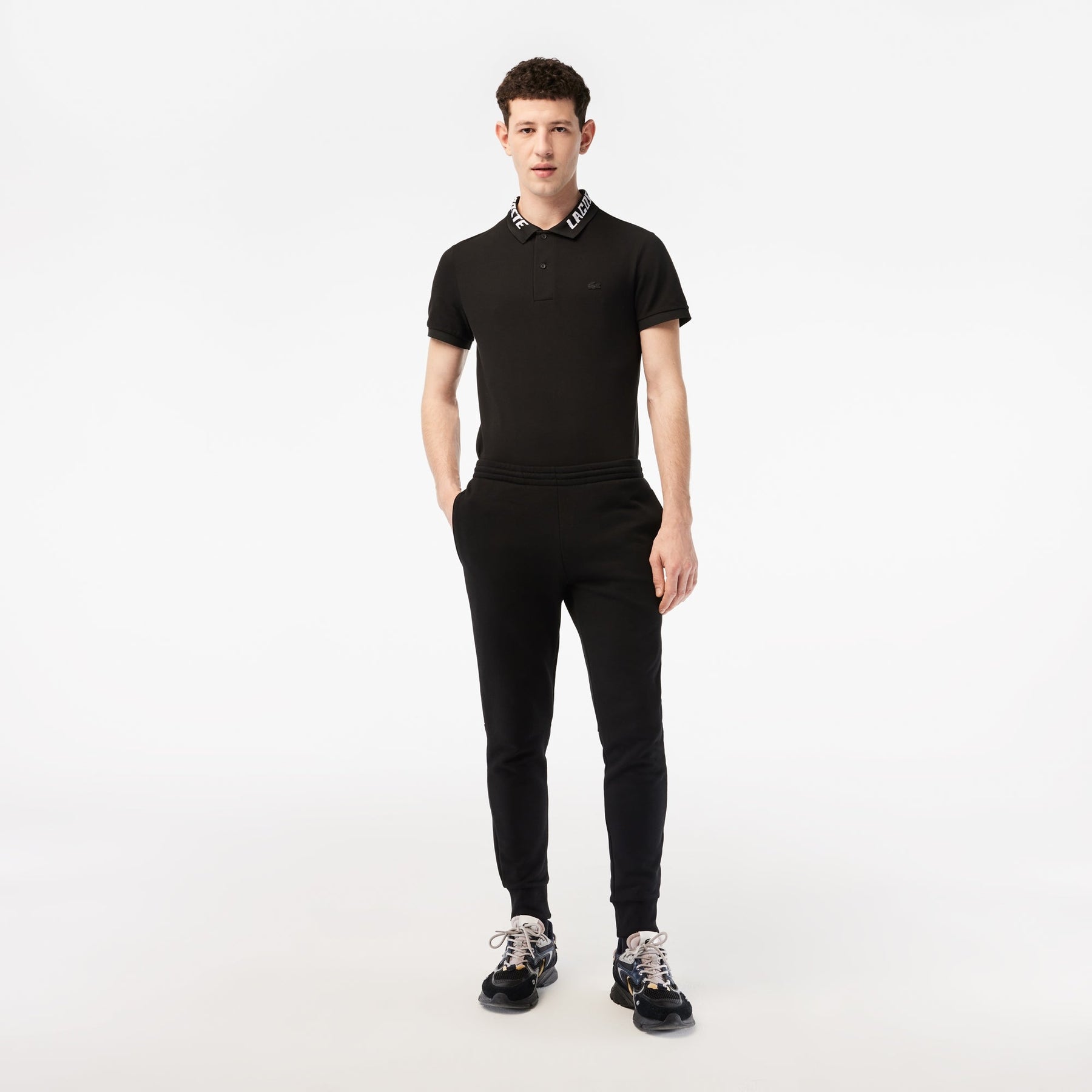 Pantalon jogging homme Lacoste Noir molleton