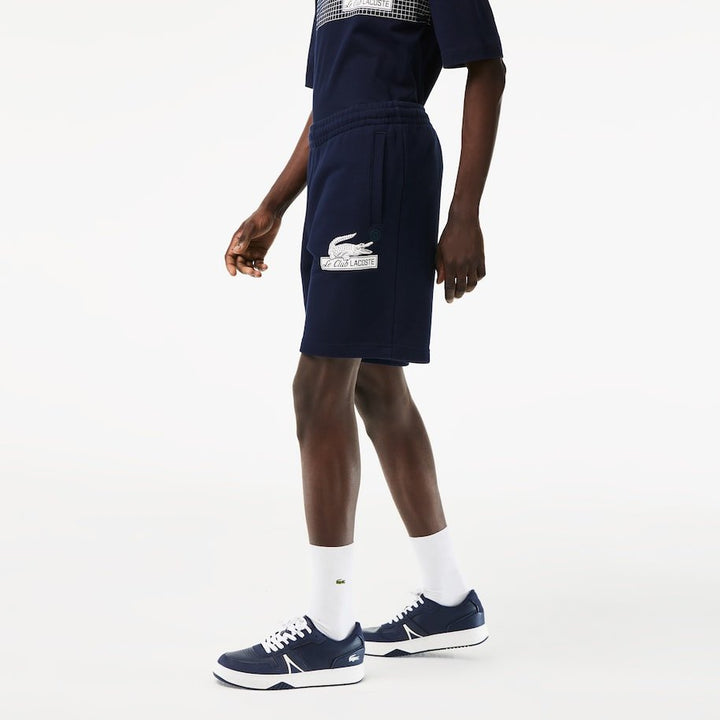 Lacoste Short léger bleu en molleton de coton biologique - Lothaire