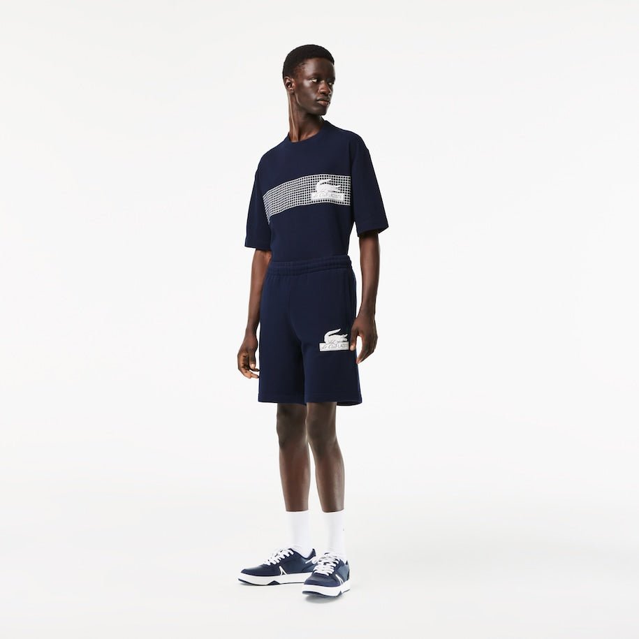 Lacoste Short léger bleu en molleton de coton biologique - Lothaire