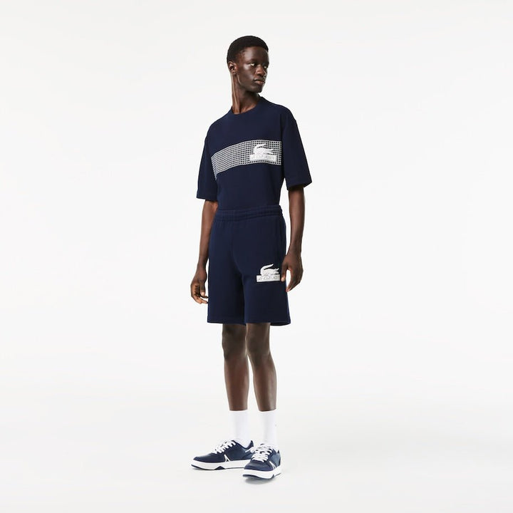 Lacoste Short léger bleu en molleton de coton biologique - Lothaire