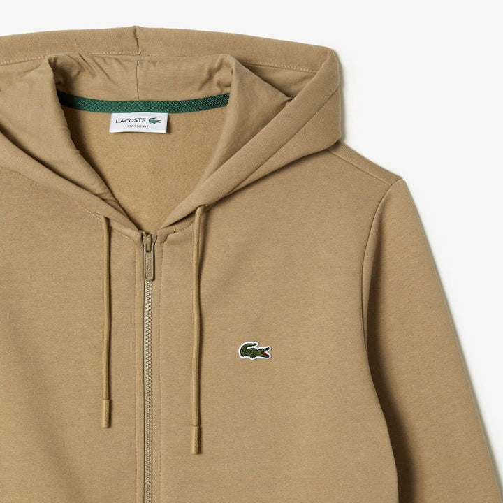 Lacoste Sweatshirt à capuche zippé Beige en molleton - Lothaire
