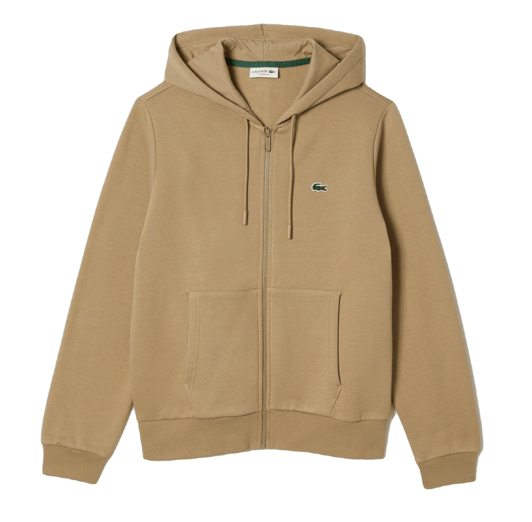 Lacoste Sweatshirt à capuche zippé Beige en molleton - Lothaire