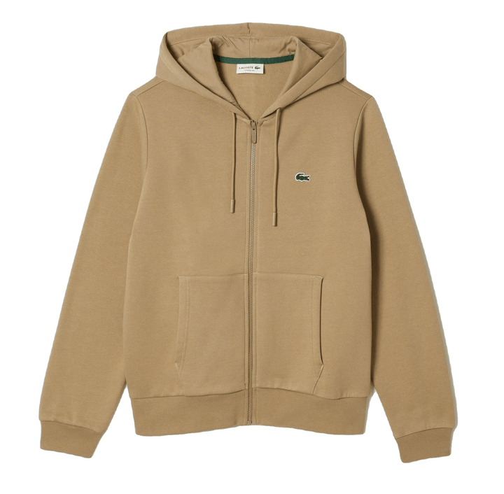 Lacoste Sweatshirt à capuche zippé Beige en molleton - Lothaire