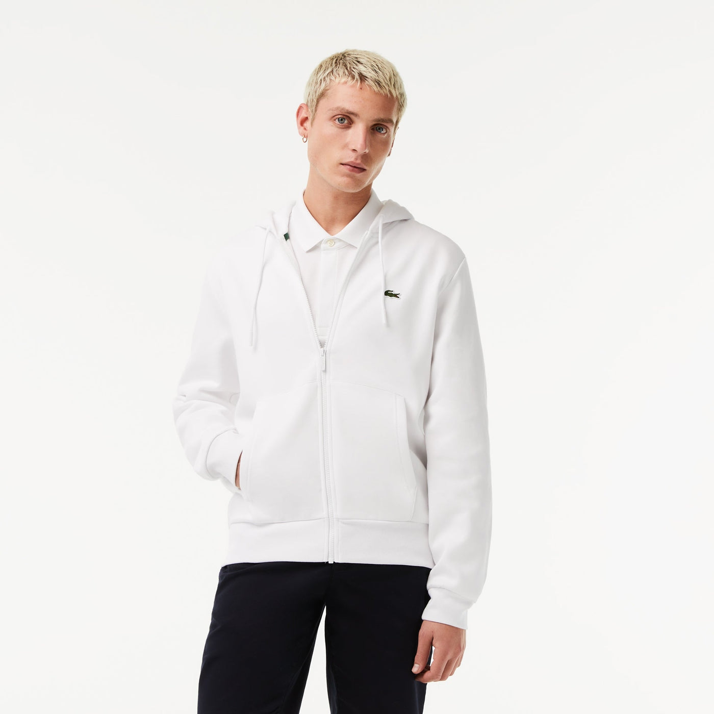 Lacoste molleton Blanc - Livraison Gratuite