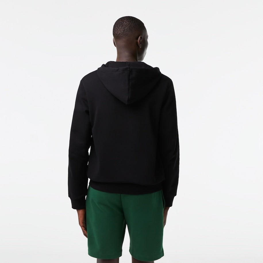 Lacoste Sweatshirt à capuche zippé noir en molleton - Lothaire