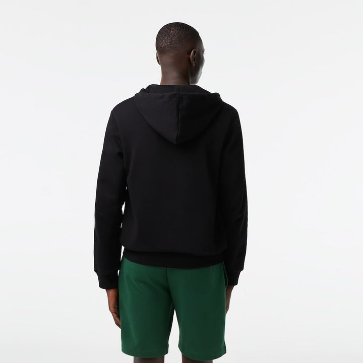 Lacoste Sweatshirt à capuche zippé noir en molleton - Lothaire