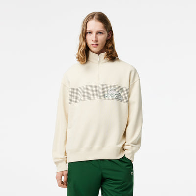 Lacoste Sweatshirt col zippé blanc coupe loose - Lothaire