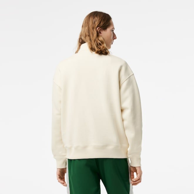 Lacoste Sweatshirt col zippé blanc coupe loose - Lothaire