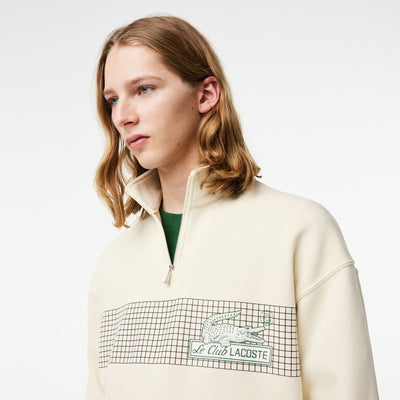 Lacoste Sweatshirt col zippé blanc coupe loose - Lothaire