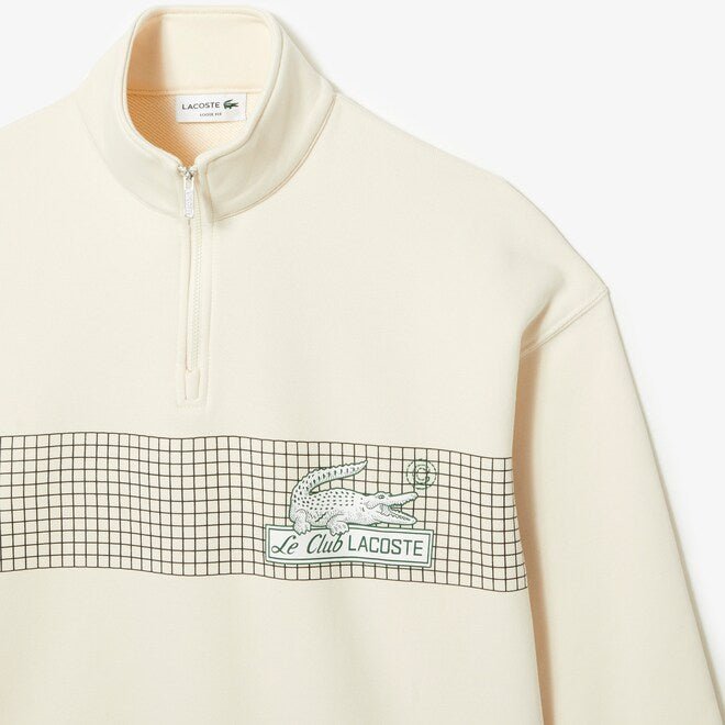 Lacoste Sweatshirt col zippé blanc coupe loose - Lothaire