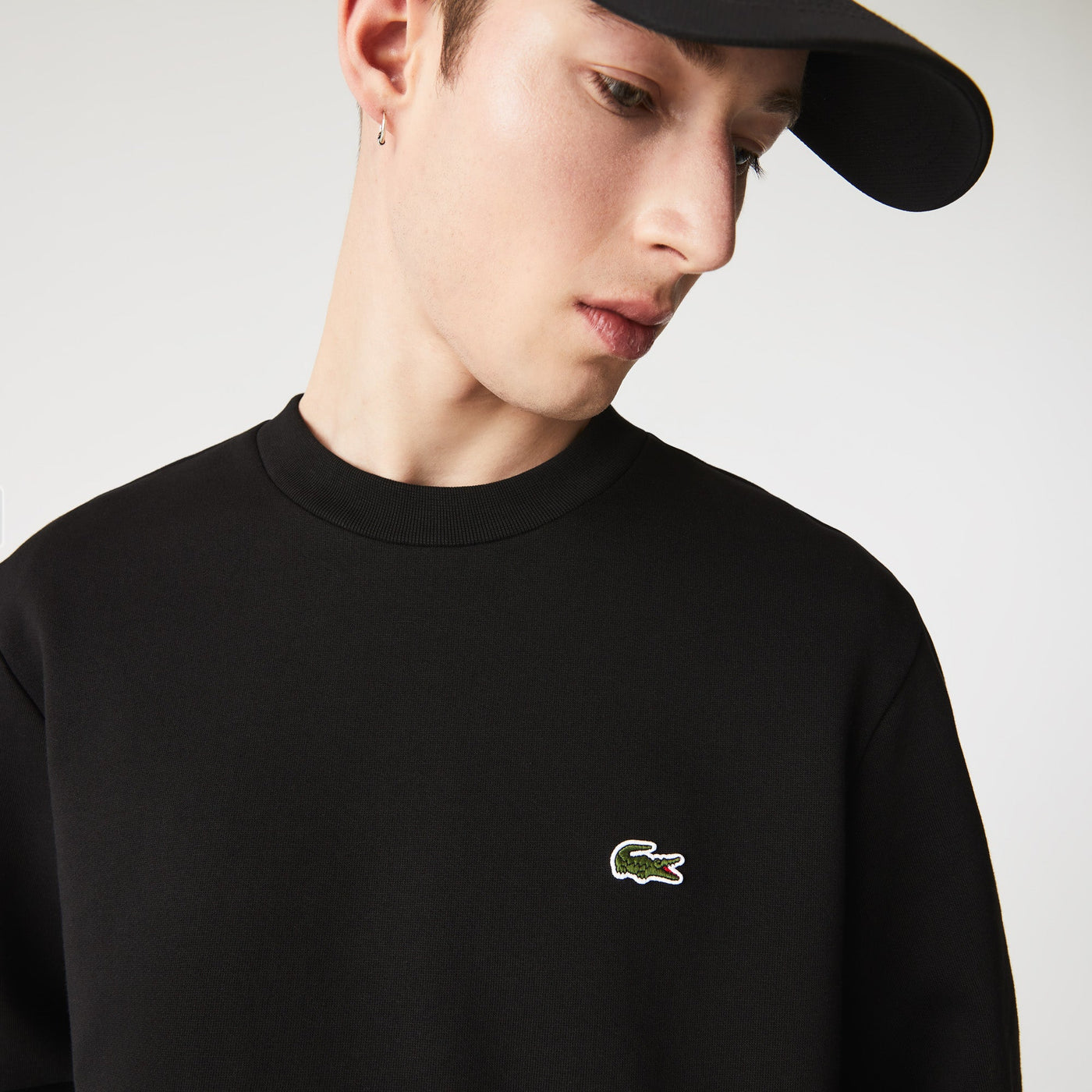 Lacoste Sweatshirt noir en molleton - Lothaire