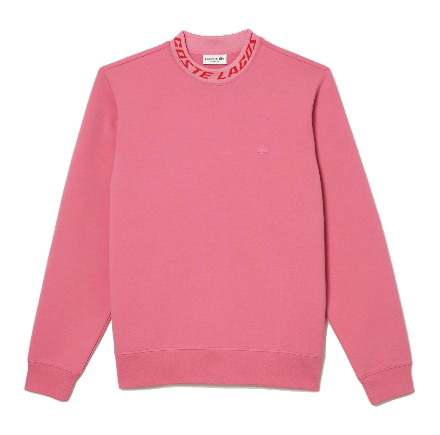 Lacoste Sweatshirt rose avec col siglé en double-face - Lothaire