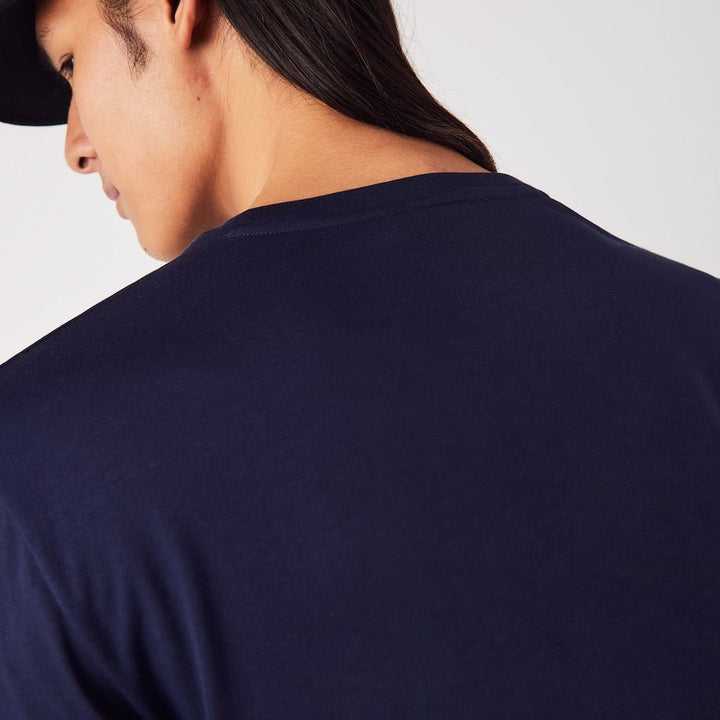 Lacoste T-shirt col V Marine pima uni - Lothaire