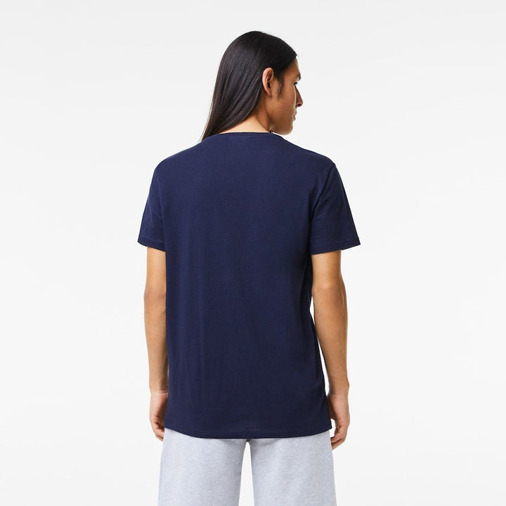 Lacoste T-shirt col V Marine pima uni - Lothaire