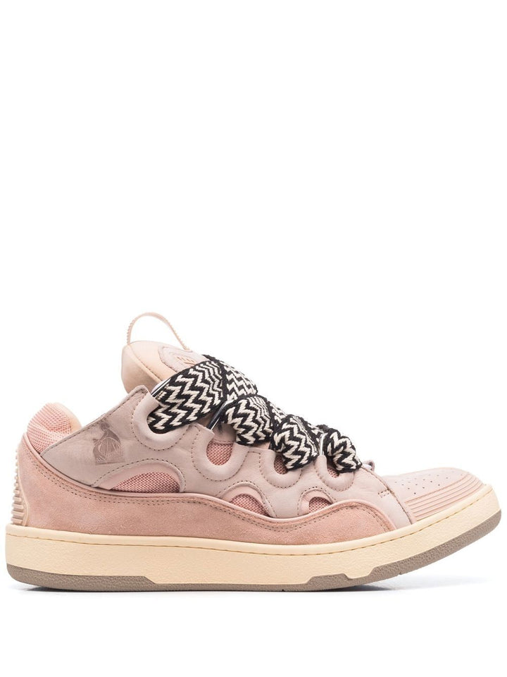 Lanvin - Baskets lacées Curb rose à semelle épaisse - Lothaire