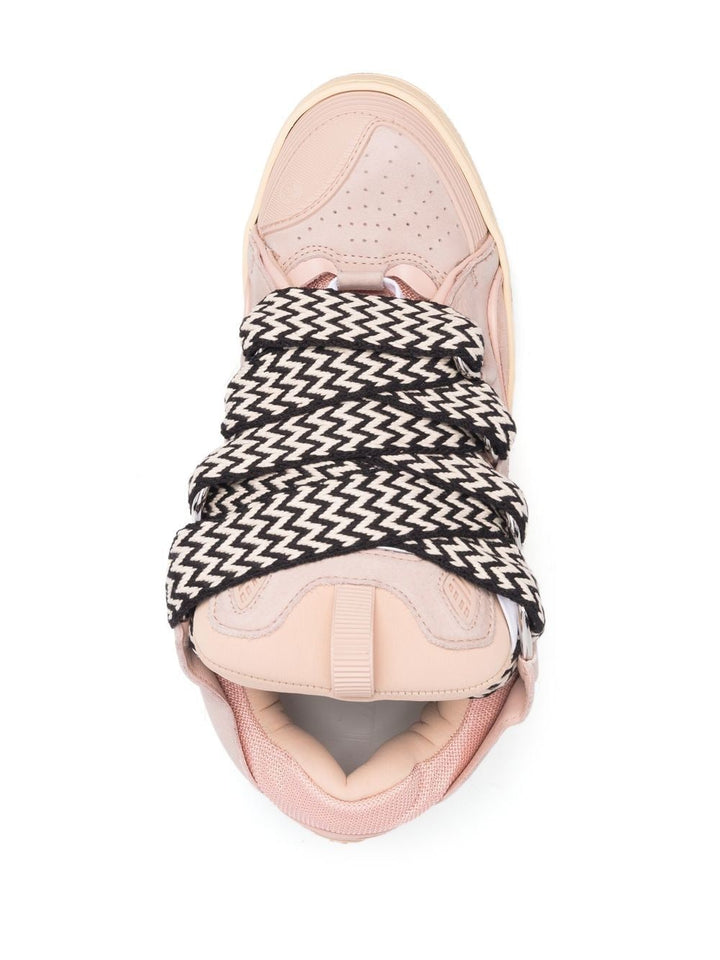 Lanvin - Baskets lacées Curb rose à semelle épaisse - Lothaire