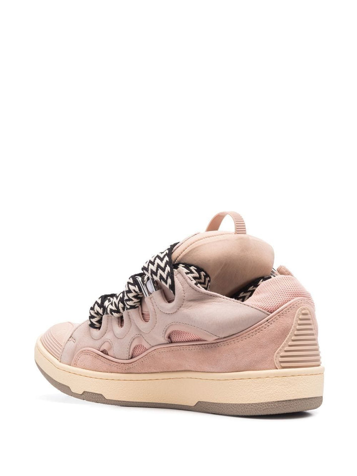 Lanvin - Baskets lacées Curb rose à semelle épaisse - Lothaire