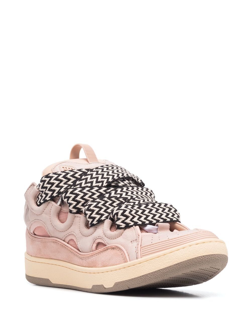 Lanvin - Baskets lacées Curb rose à semelle épaisse - Lothaire