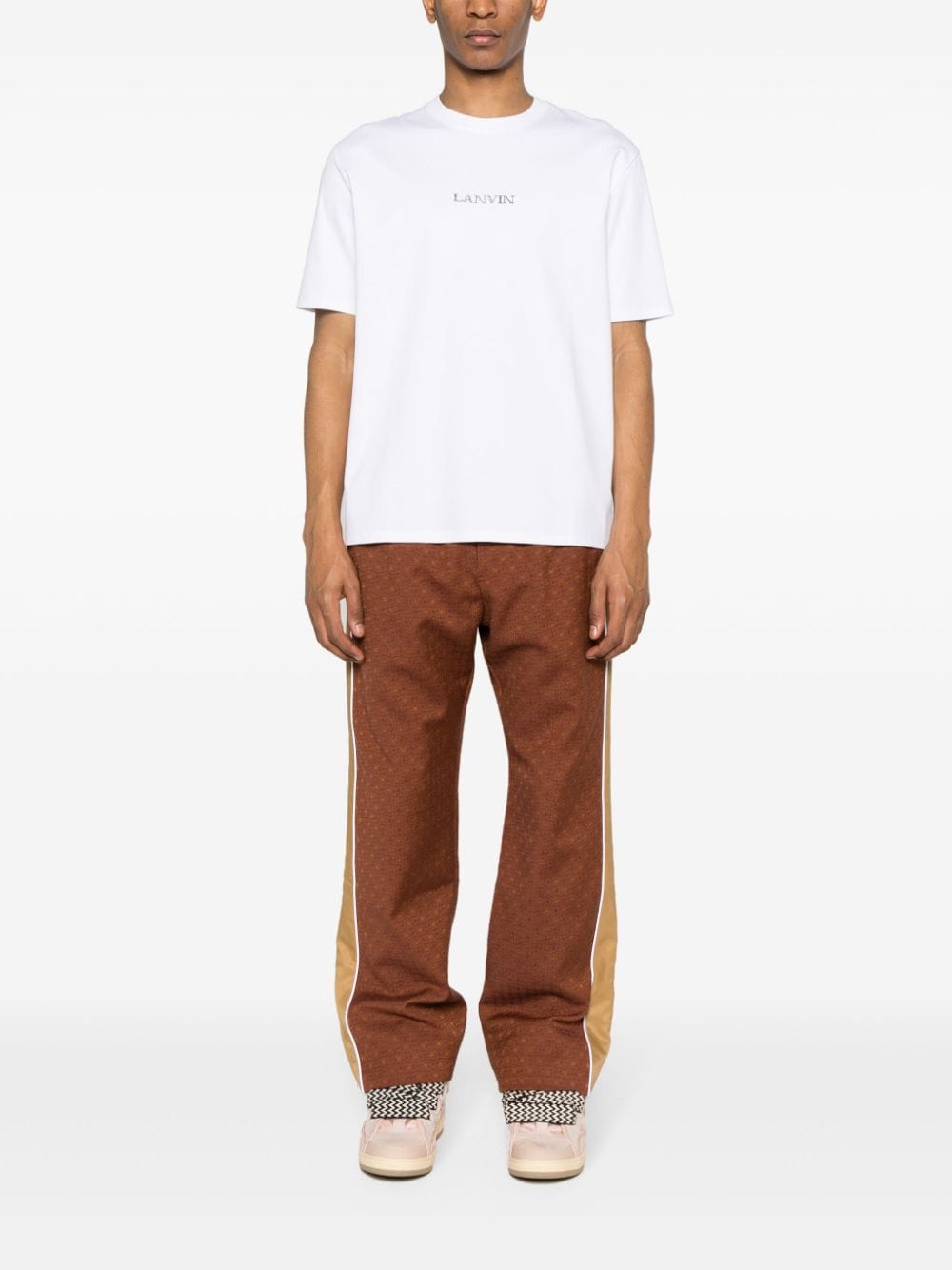 Lanvin - T-shirt blanc en coton à logo brodé - Lothaire