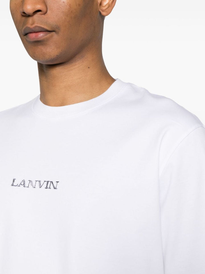 Lanvin - T-shirt blanc en coton à logo brodé - Lothaire