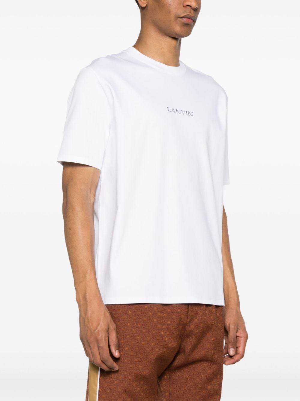 Lanvin - T-shirt blanc en coton à logo brodé - Lothaire