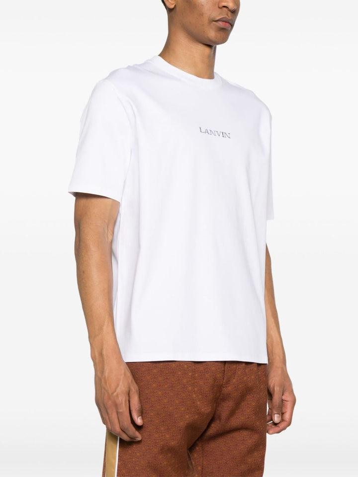Lanvin - T-shirt blanc en coton à logo brodé - Lothaire