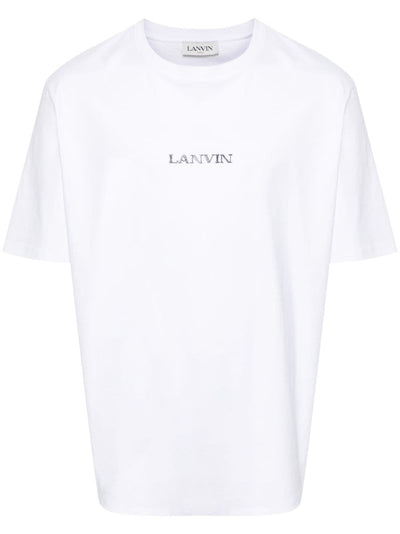 Lanvin - T-shirt blanc en coton à logo brodé - Lothaire