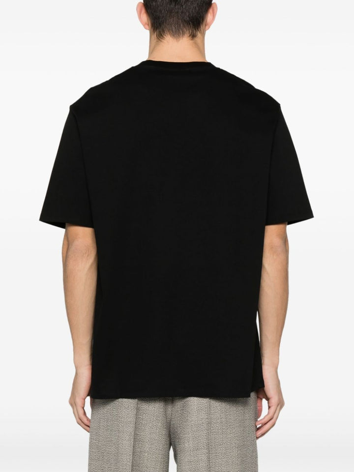 Lanvin - T-shirt noir en coton à logo brodé - Lothaire