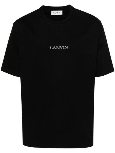 Lanvin - T-shirt noir en coton à logo brodé - Lothaire