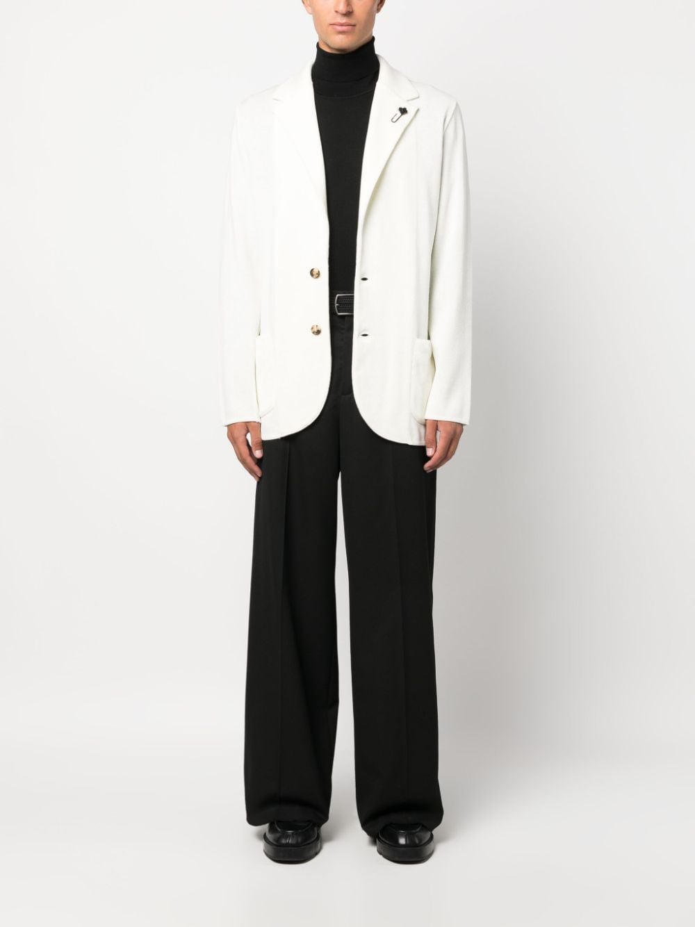 Lardini Blazer en laine à détail de broche - Lothaire