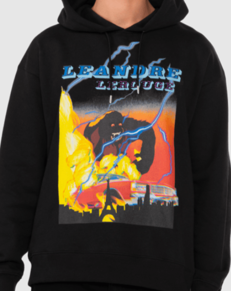Leandre Lerouge - Sweatshirt à capuche / Paris attack print noir - Lothaire boutiques (5934711439525)