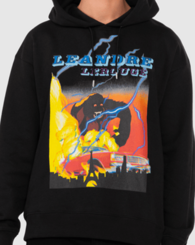 Leandre Lerouge - Sweatshirt à capuche / Paris attack print noir - Lothaire boutiques (5934711439525)