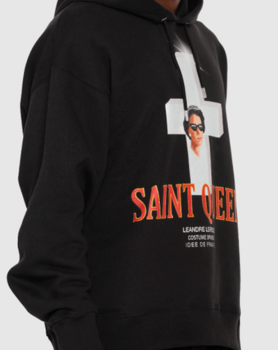 Leandre Lerouge - Sweatshirt à capuche / Saint Queen print noir - Lothaire boutiques (5934694596773)