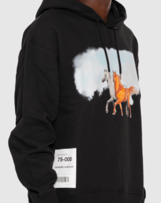 Leandre Lerouge - Sweatshirt noir à imprimé "WILD HORSES" et "PATCH" - Lothaire boutiques (5934743421093)