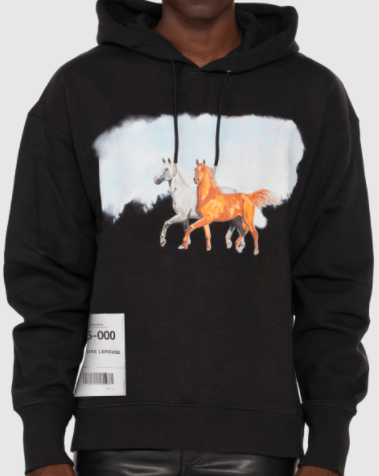 Leandre Lerouge - Sweatshirt noir à imprimé "WILD HORSES" et "PATCH" - Lothaire boutiques (5934743421093)