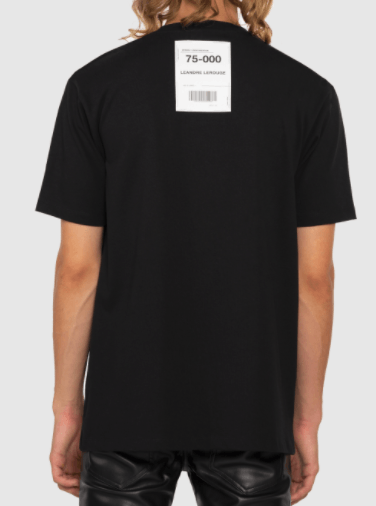 Leandre Lerouge - T-shirt noir avec imprimé "FUME LEROUGE" et "PATCH" - Lothaire boutiques (5935457894565)