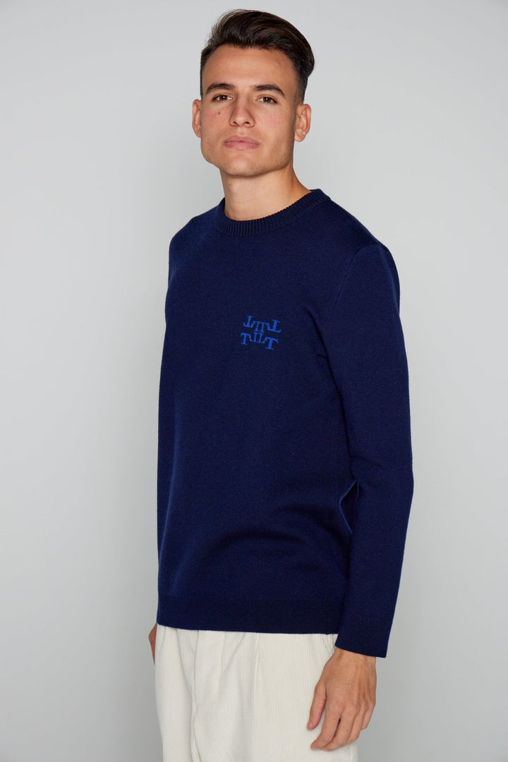 Lothaire - Pull Bleu - Petit Logo - Lothaire