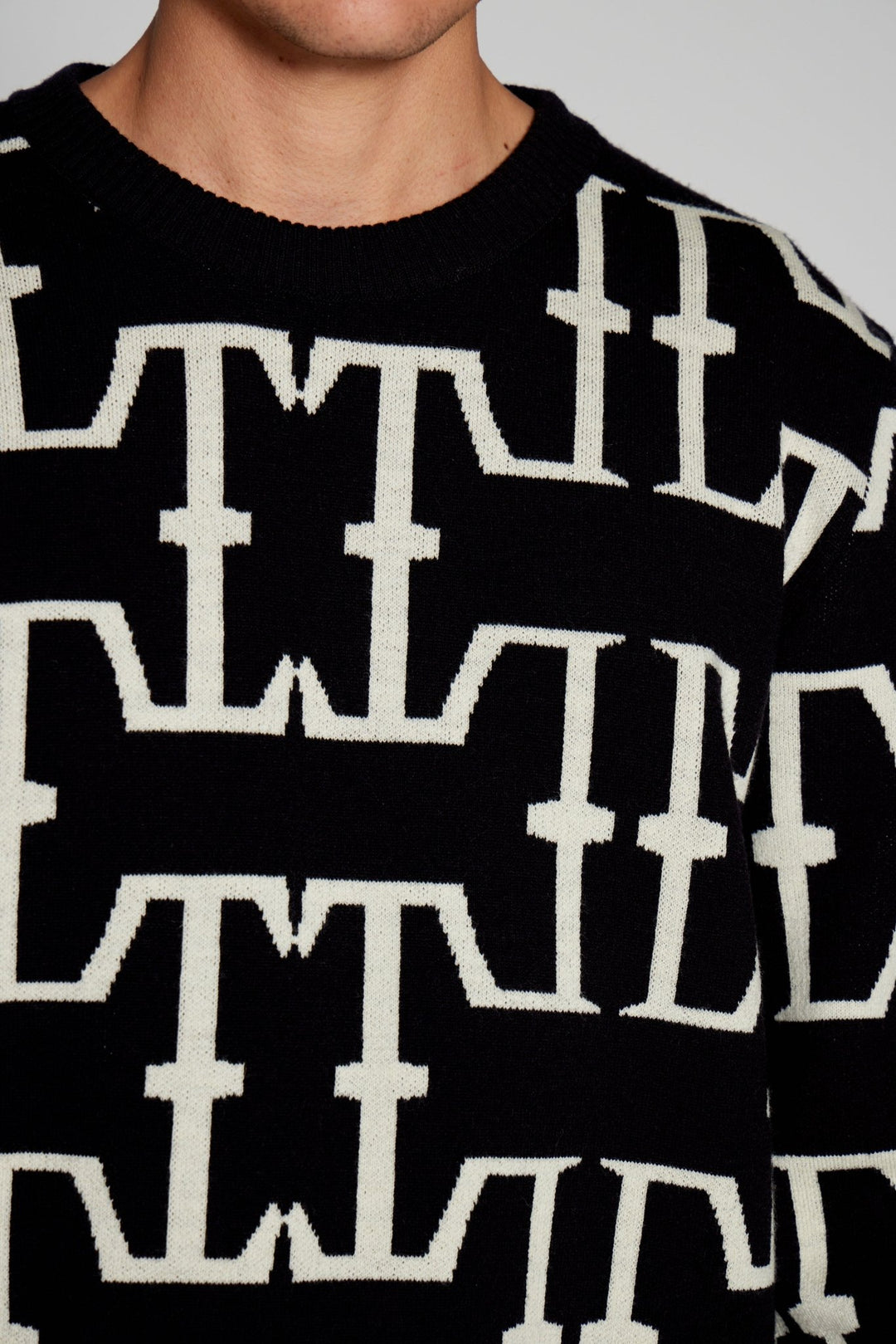 Lothaire - Pull Noir - Gros logo - Lothaire